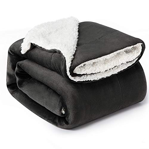 Sherpa Fleece Blanket Throw Size Dark Grey Plush Throw Blanket Soft Blanket Ebay