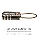 TravelMore 10 Pack TSA Approved Travel Combination Cable Luggage Locks for Suitcases - Orange (10 Pack, Black)