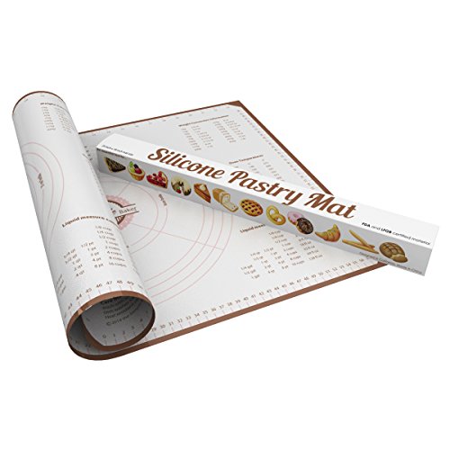 [SALE] Simple Baker Extra Thick, Extra Large Silicone Pastry Mat with Measurements, 25"x18" Non-Slip 0.7mm Thick Sheet (Small Grid - Extra Non-Slip)