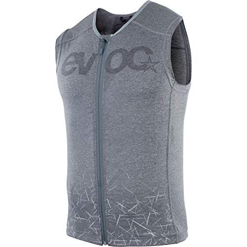EVOC PROTECTOR VEST MEN Mens armour vest, Protective clothing for action sports (size: S, LITESHIELD PLUS back protector, protective EVA padding, AIROFLEX hip belt), Carbon Grey