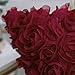 MIULEE 3D Decorative Christmas Romantic Valentines Stereo Chiffon Rose Flower Throw Pillow Cover Solid Festival Pillowcase for Girl Women Wedding Sofa Bedroom Car Decor 18x18 Inch Wine Red