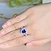 Neoglory Platinum Plated Blue Ocean Heart Crystal Engagement Rings Size 7