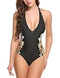 Avidlove Women's One Piece Swimsuit Halter Floral Print Bathing Suit