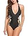 Avidlove Women's One Piece Swimsuit Halter Floral Print Bathing Suit