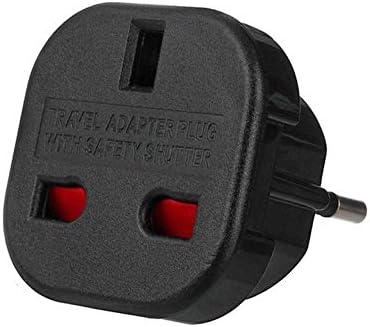 Doublele Universal EU to UK Plug Outlet Adapter Travel Portable ConvertorPower Converter for Hair Dryer/Straightener/Curling Iron,International Travel Adapter
