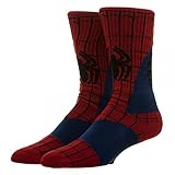 Spiderman Logo Men's Active Crew Socks Marvel Comics
