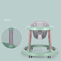 GONGFF Baby Walker 6-7-18 Months Multifunctional Anti Rollover Boy Baby Walker Sitting Folding,Green