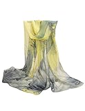 Ajetex Women's Long Soft Wrap Floral Shawl Chiffon Scarf