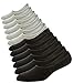 ADFOLF 6 Pack Mens No Show Socks Casual Low Cut Thin Loafers Non Slip Boat Liners (Black+Grey, 9-13)