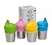 BravaWare Stainless Steel Cups and Silicone Sippy Lids for Kids Toddlers Babies BUNDLE: 4-8oz Cups and 4 Sippy Lids - BPA free Sippy Cup Set with Safe Rolled Edges