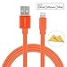 [Apple MFi Certified] Yellowknife 3.3ft/1m Unique Colorful Flat Lightning to Cable Sync Charging for iPhone 7 /7 Plus /6 / 6s / 6 plus / 6s plus / SE / 5 / 5s , iPad / Mini / Air / Pro, iPod (Orange)