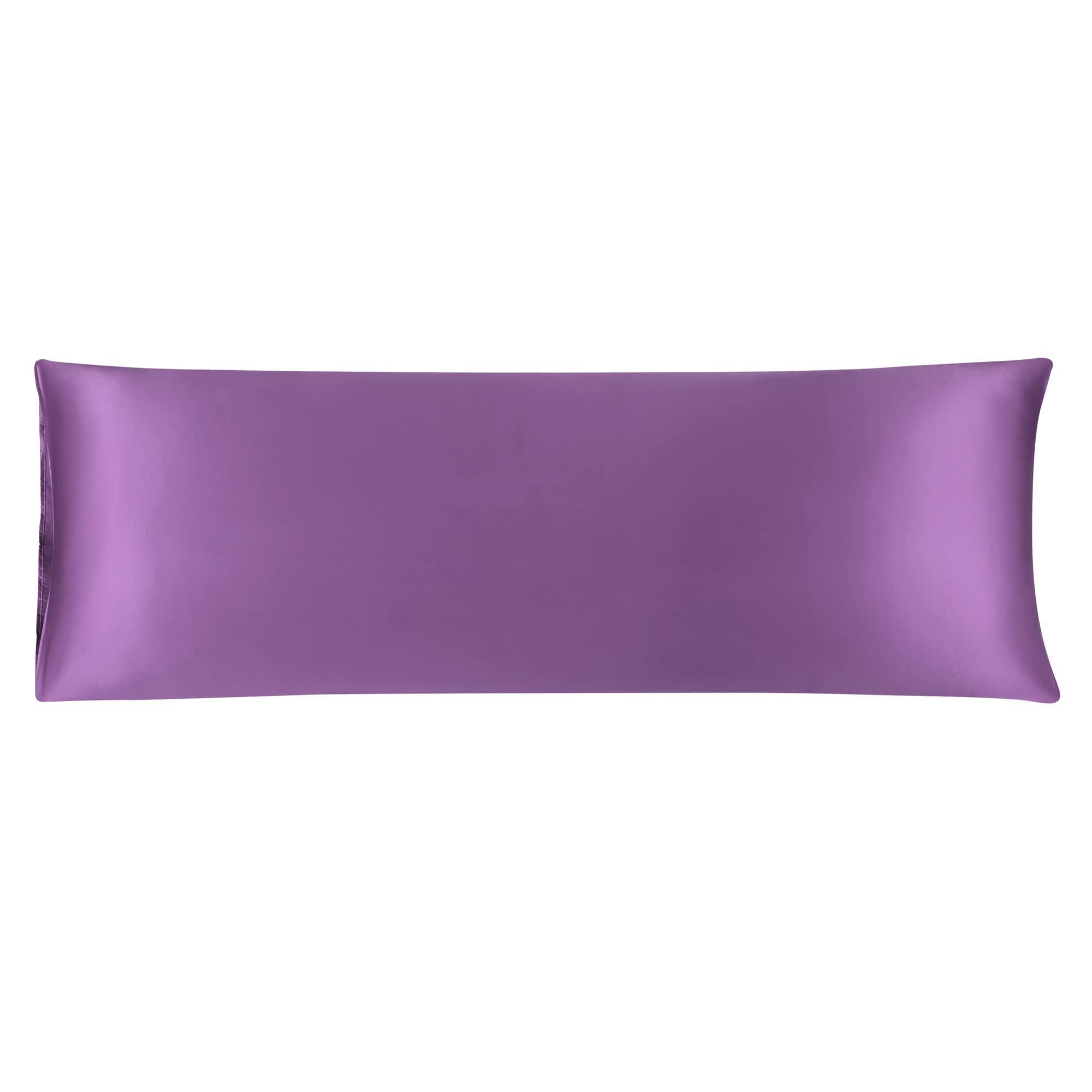 sourcing map Bolster Pillowcases 20"x60" Satin Silky Body Pillowcase for Hair and Skin, Wrinkles - Fade Free Long Pillow Cover - Purple