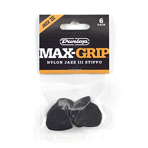 Dunlop 471P3S Max-Grip Jazz III, Black "Stiffo", 6/Player's Pack