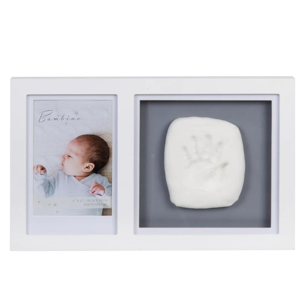 Bambino Baby Hand/Foot Print Photo Frame Kit - White, 25cm (H) x 38cm (W) x 4cm (D), Baby