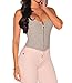 Shawhuwa Womens Sexy Sleeveless Zipper Bodysuit Clubwear Tops S Grey 1