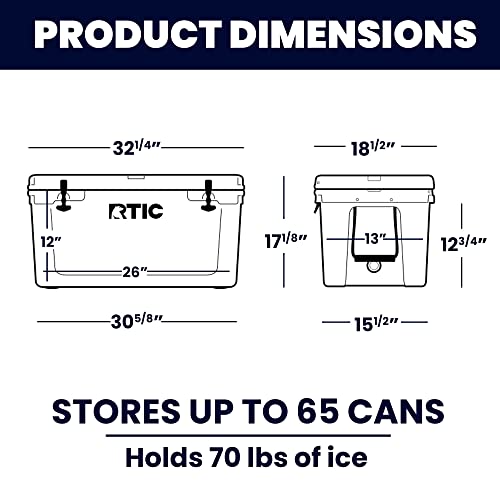 RTIC 65 QT Ultra-Tough Cooler Hard Insulated Portable Ice Chest