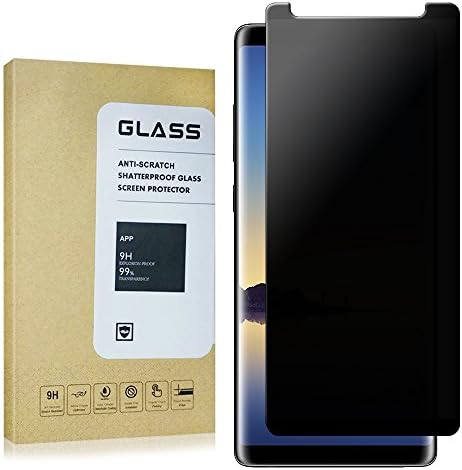 Galaxy Note8 Screen Protector Privacy Anti-Spy , [Case-Friendly] Privacy Anti-Peep Tempered Glass Screen Protector Shield For Samsung Galaxy Note8 (Anti Privacy)(Black) B
