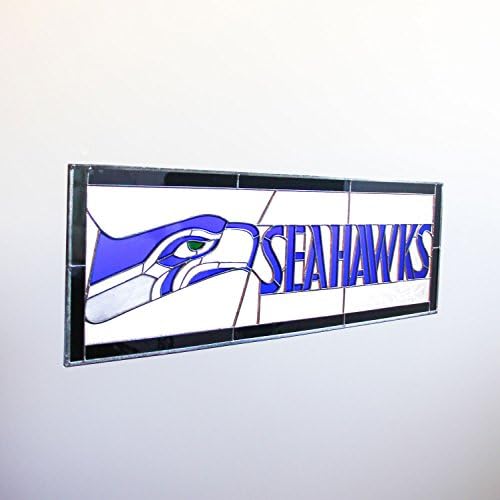 Seattle Seahawks NFL Football Memorabilia Restaurant Bar Tiffany Stained Glass Window Hanging Man Cave Sign