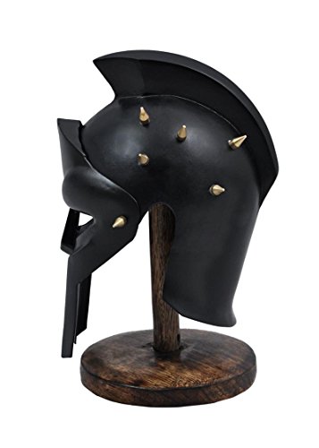 Miniature Spiked Roman Gladiator Helmet with Display Stand - Image 3
