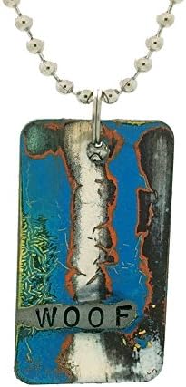 Woof ~ Dog Tag Necklace, Dog Walker, Sitter &amp; Animal Lover Gifts, Dog Agility Trainer, USA Hand Made (MD_MCM705)