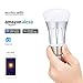 Wonyered WiFi Bulb 2-Pack E27 Smart Light Bulb 7W RGB Multicolor LED Light Bulb Wake up Lights Compatible with Smartphone Alexa Google Home with Timer Switch Scene Mode Remote Control Function