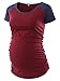 Pinkydot Women's Baseball Crew Neck Raglan Sleeve Side Ruched Maternity T Shirts Top Pregnancy Shirt