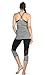 icyzone Women Workout Yoga Spaghetti Strap Racerback Tank Top with Built in Bra (L, Grey Melange)