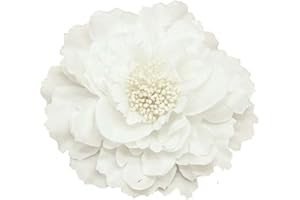 Koolgil Women's Bohemia Peony Flowers Hairpin Hair Clip Flower Brooch for Travel Party Festivals PF-11 (White) (Pack of 1)