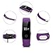 Sabuy Smart Band with Heart Rate Monitor Fitness Activity Tracker Sleep Counter Wireless Pedometer Wristband Sweatproof Sports Bracelet (Purple)