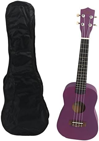 23" Pure Color Rosewood Fingerboard Basswood Concert Beginner Ukulele with Bag (Purple)