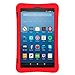 Fintie Silicone Case for All-New Amazon Fire HD 8 (Compatible with 7th and 8th Generation Tablets, 2017 and 2018 Releases) - Honey Comb [Corner Enhancement] Shockproof Kid Friendly Cover, Red