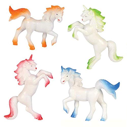 Kidsco Mini Unicorns - Pack of 12 Cool and Fun Assorted Color Vinyl Animal Figures - Ideal Gift, Party Favor, Stocking Stuffer, Cake Toppers, Home Decor, Bathtub Accessory, School Props