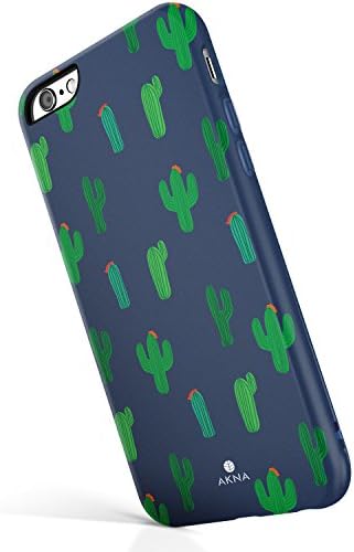 iPhone 6 Plus / 6s Plus case for girls, Akna New Glamour Series Flexible Soft TPU cover with Matte Pattern for both iPhone 6 plus & iPhone 6s plus(5.5"iPhone)[Royal Blue Cactus](65-U.S)