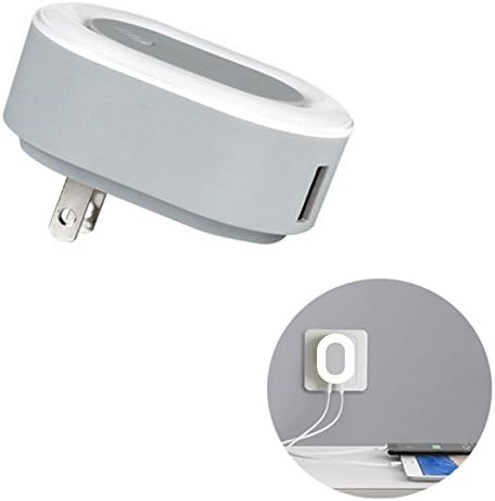 LED Night Lights with Dual USB Wall Plate Foldable Wall Charger for iPhone,iPod,Samsung,Motorola and Kindle, 3 Light Modes,nightlight outlet Charging for Hallway,Living Room, Kitchen,Office (Grey)