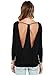 Yucharmyi Backless Shirts for Women Workout Top Yoga Tops Open Back Shirt Womens Workout Tank Tops Womens Muscle Loose Fit Workout Top Womens Workout Tops Racerback Long Sleeves Active Shirts Black M
