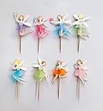 Yunko 48 Fairy Girls Dancers Fun Cupcake Decorative Toppers Cupcake Decorating Tools for Birthday Party