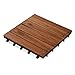 Acacia Wood Tile Flooring, Patio Pavers & Composite Decking | Interlocking Patio Tiles for Outdoor & Indoor | Stripe Pattern 12”×12”- Pack of 11 Tiles