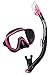 TUSA Sport Adult Serene Black Series Mask and Dry Snorkel Combo, Black/Hot Pink