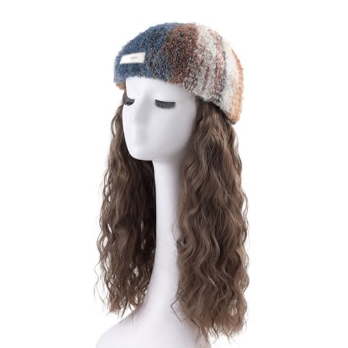 YNWDBY Wig With Cap Women's Wig Cap, Wavy Curly Wig Cap, Long Curly Wig Cap, Suitable For Daily Theme Parties, Concerts, Dates Wig Caps For Women(01)