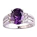 Psiroy 925 Sterling Silver Plated Oval Shaped Simulated Amethyst Ring Size 8