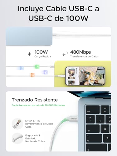 UGREEN Nexode Air 65W USB C Charger Fast Charging GAN II Power Supply with Type C Cable Compatible with MacBook Pro Air iPad iPhone 17 Air Pro MAX 16 15 14 13 Galaxy S26 25 Pixel 10 (White)