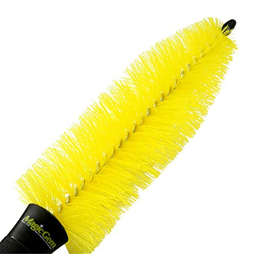 Lightton Car Wheel Cleaning Brush, Soft Bristle Cleaning Spoke Rims Brushes, No Scratches Wheel Cleaner Detailing Brushes for Car Wash Brush, Motorcycle,Bike(15 inch)