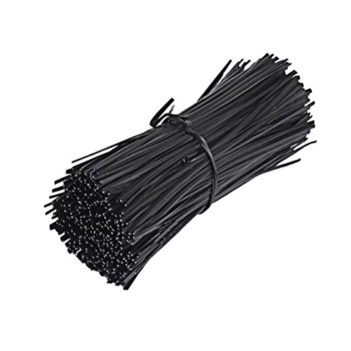 Amgate 1000 PCS Plastic Coated Gardening Twist Ties Black