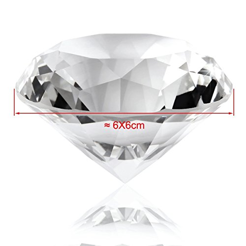 F-ber 1pc 60mm Clear Crystal Diamond Shape Paperweight Cut Glass Display Ornament Gift - Thumbnail 2