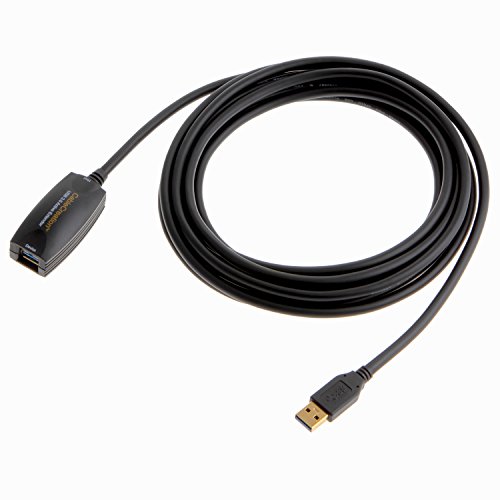 CableCreation Gold (Long 16FT) Super Speed USB 3.0 Active Extension Cable, USB 3.0 Extender USB A-Male to A-Female Cable, 5Meter/16ft, Black