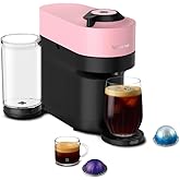 Nespresso Vertuo Pop+ Coffee &amp; Espresso Maker by De'Longhi, Pink | Candy pink coffee machine with compact design, 25 fl. oz. side tank, 30 second heat-up and one touch brewing.