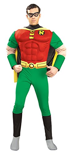 UHC Men's Deluxe Marvel Justice League Robin Of Batman Muscle Fancy Costume