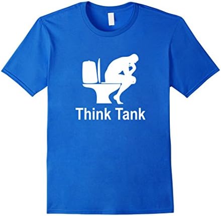 Mens Funny Think Tank Toilet Humor Tee Shirt Small Royal Blue