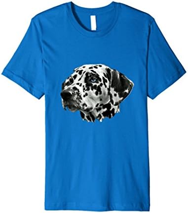 Mens Dalmatian Black And White Firehouse Dog Premium T-Shirt Small Royal Blue