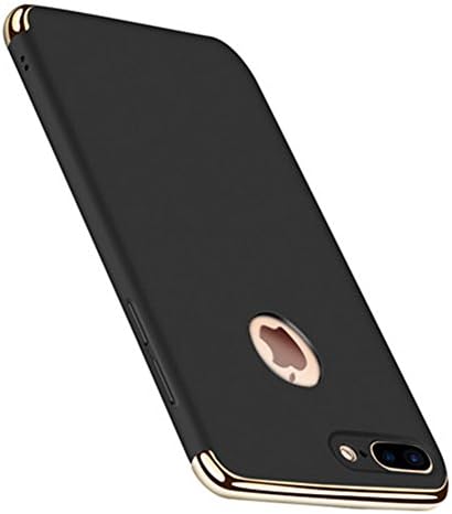 iPhone 7 Plus / 8 Plus 5.5 Plastic Case ,JINRUNHU Ultra Thin 3 in 1 Design DIY Matte Plating Shell Slim Hard Shockproof Case Coated Non Slip Anti-Fingerprint Back Cover For Apple 5.5 Inch [Black]